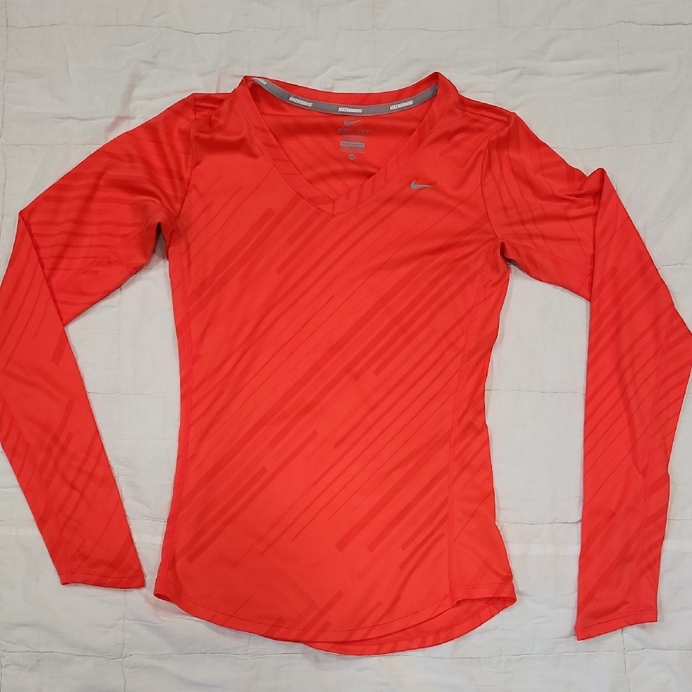 Nike Women's Vibrant Red Long Sleeve Tee